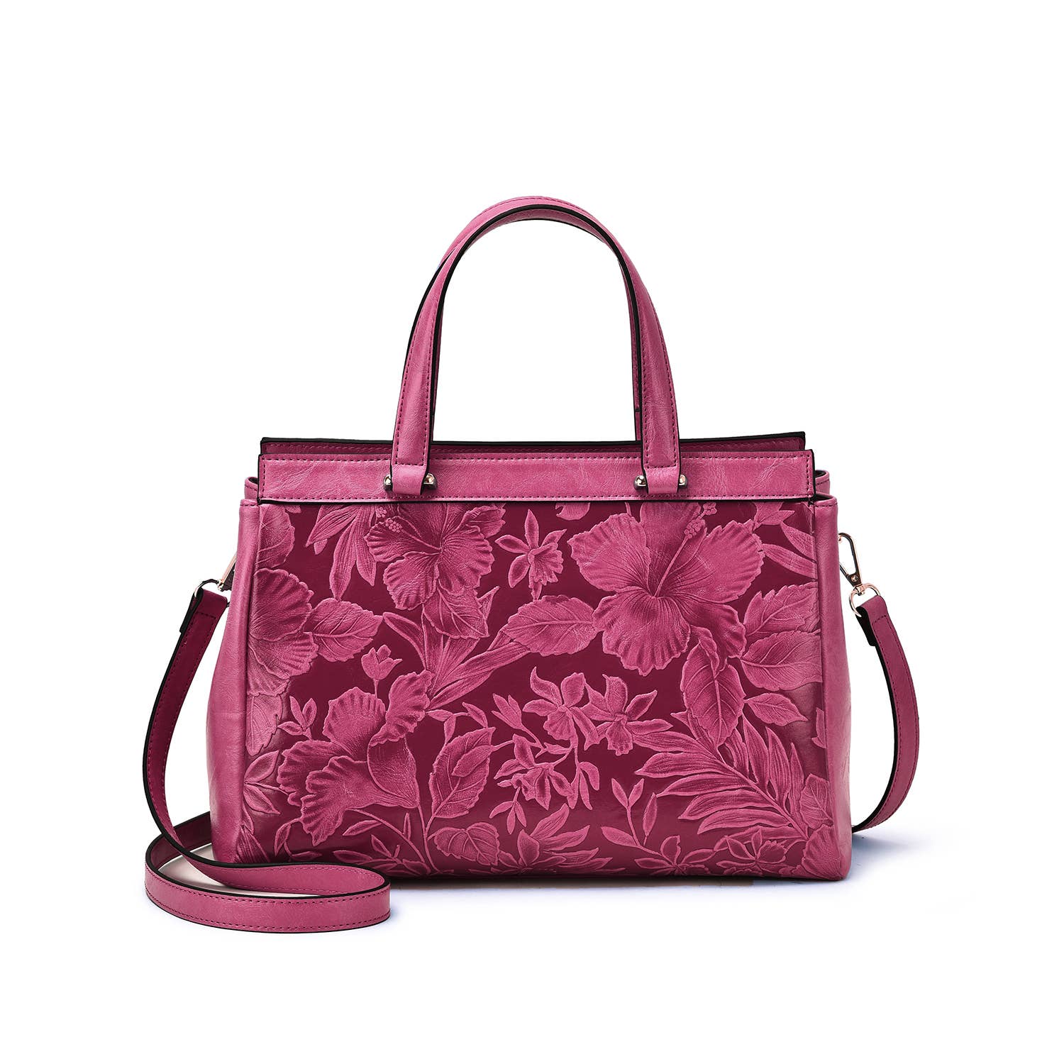 Salome 3D Embossed Floral Satchel - Mainstream Boutique