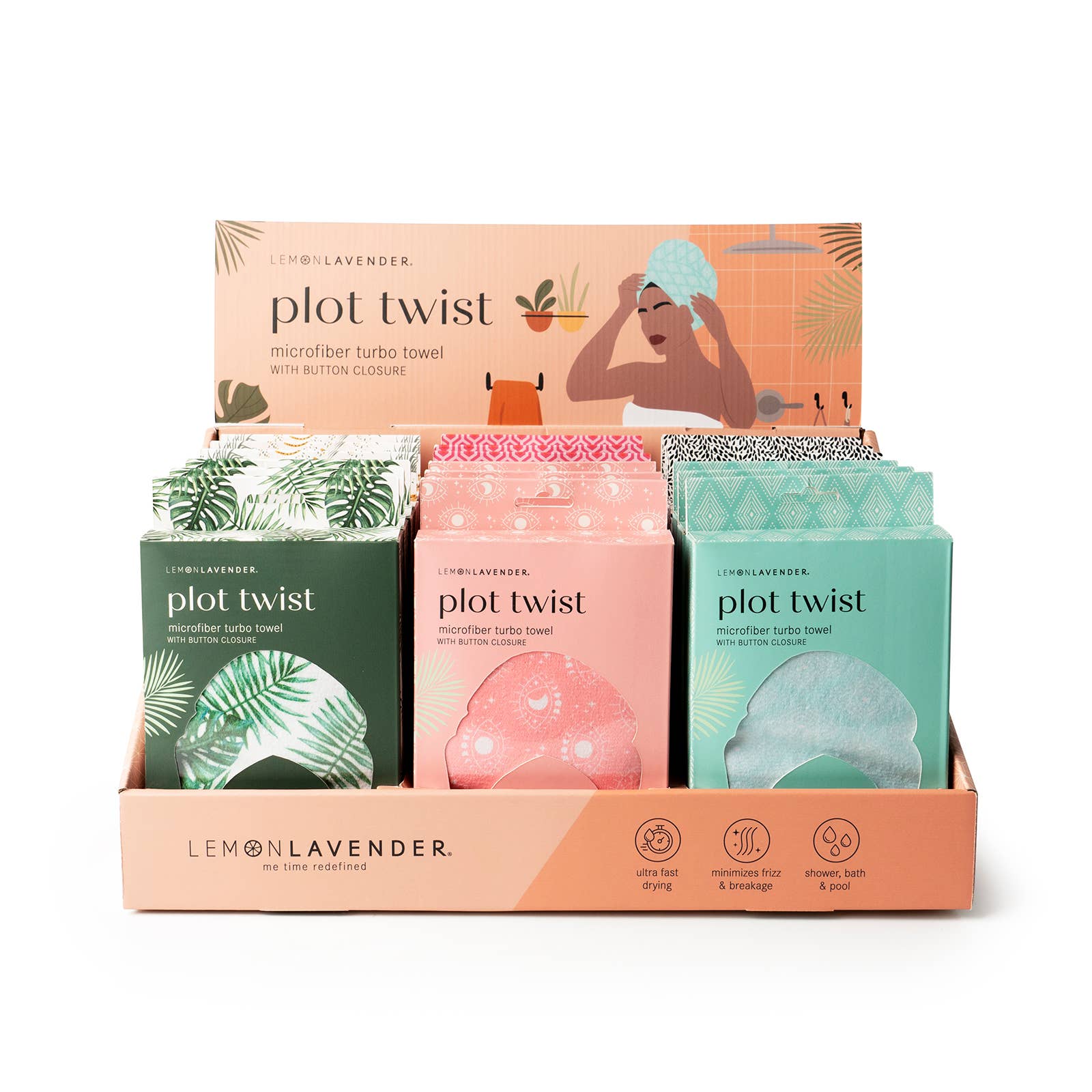 Lemon Lavender Plot Twist Turbo Towel Assortment - Mainstream Boutique