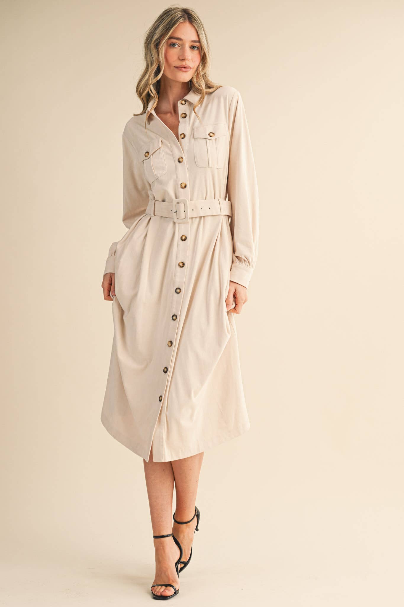 SUEDE SHIRT DRESS MDR4290 - Mainstream Boutique