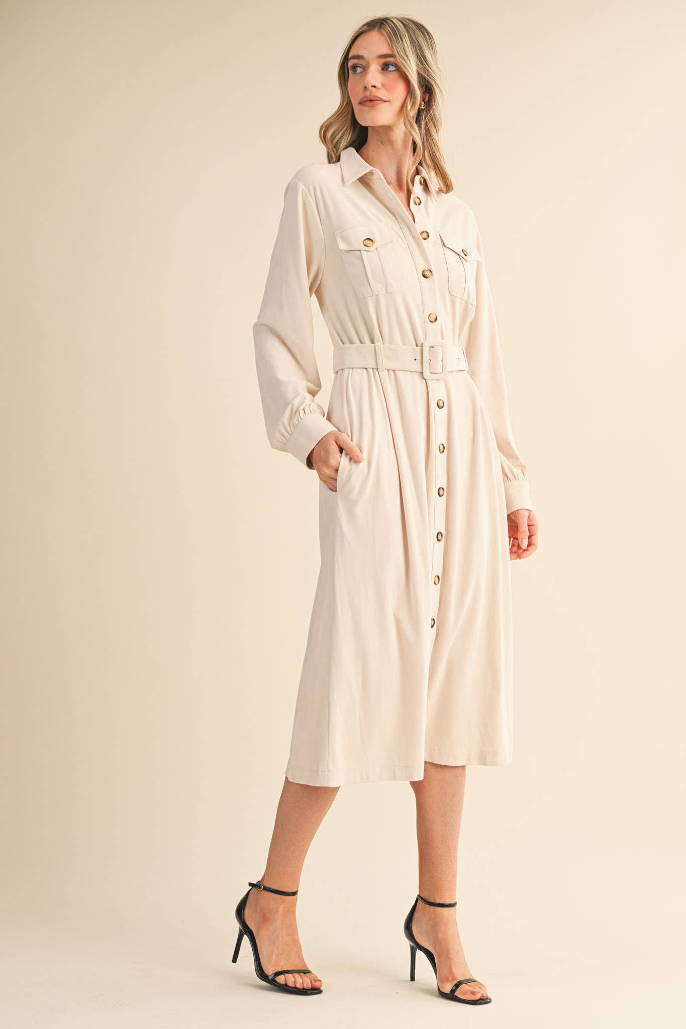SUEDE SHIRT DRESS MDR4290 - Mainstream Boutique