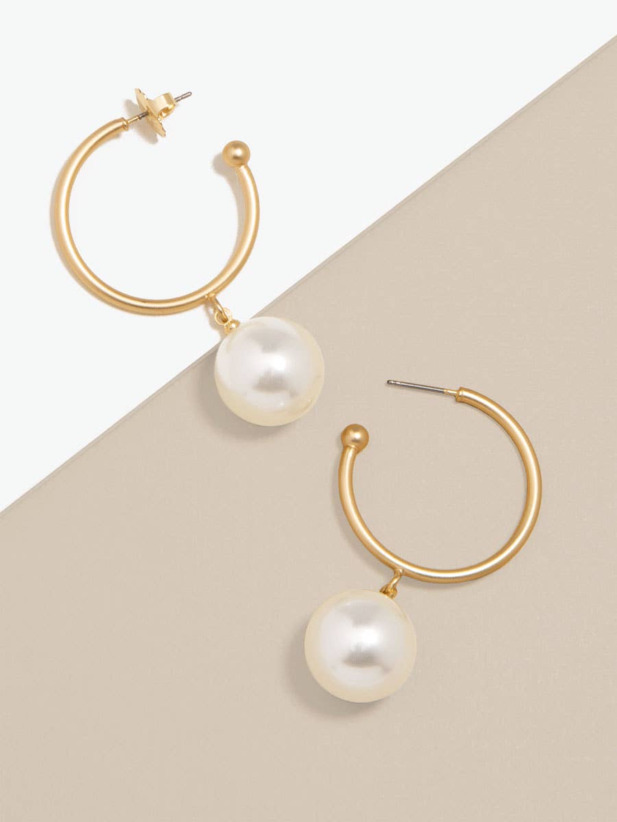 Pearl Bead Hoop Earring - Mainstream Boutique