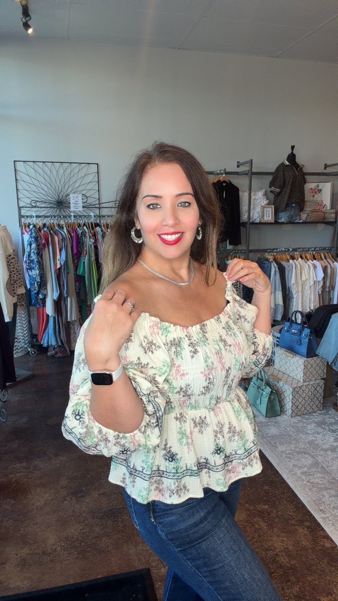 Floral Print Gauze Top - Mainstream Boutique