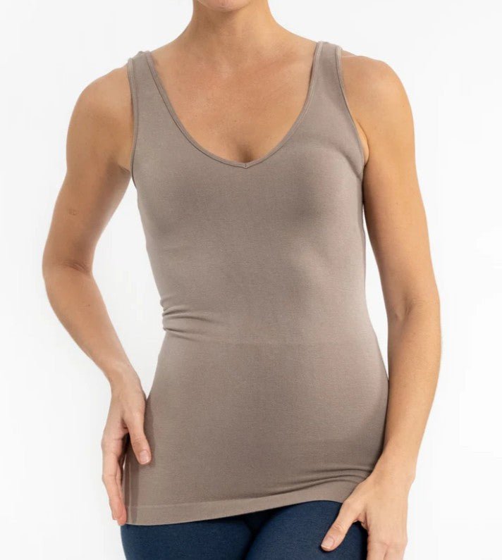 V - neck, Scoop Neck Reversible Tank - Mainstream Boutique