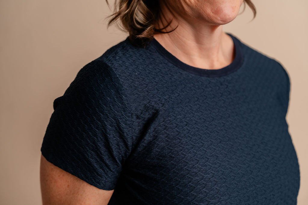 Crew Neck Tee W/ Rib Trim - Mainstream Boutique