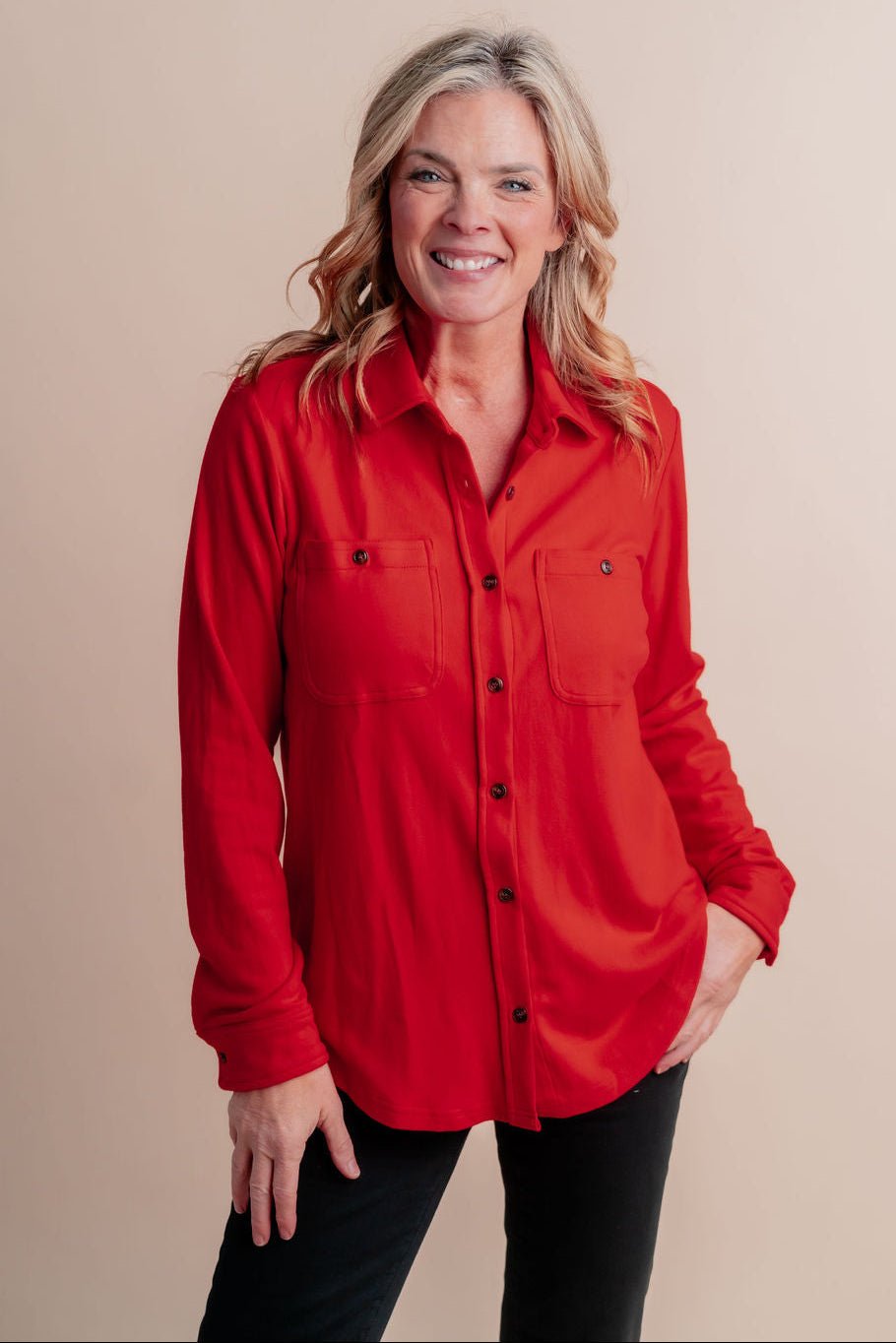 Super Soft Button Up Top - Mainstream Boutique