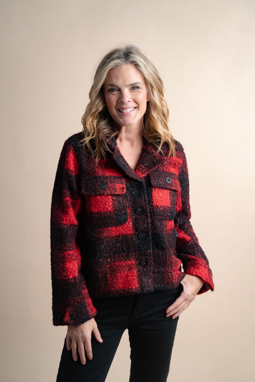Boxy Shacket W/Button Front - Mainstream Boutique