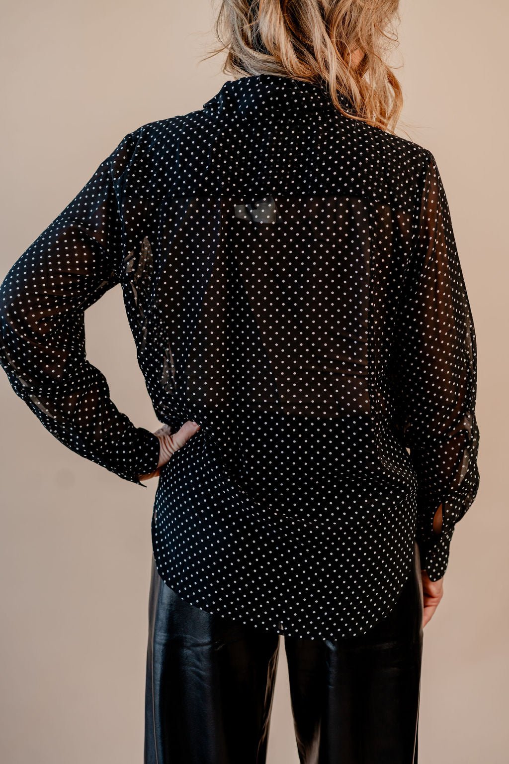 Polka Dot Neck Tie Top - Mainstream Boutique