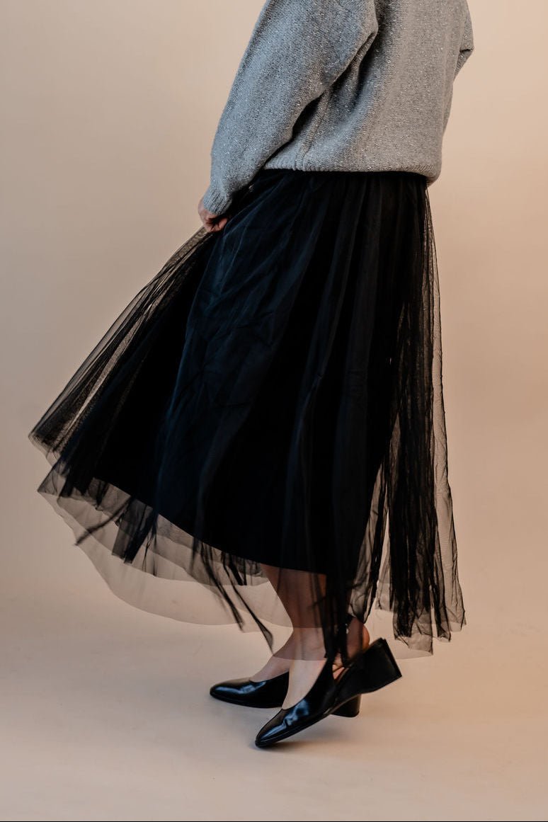 Midi Skirt W/ Ruffles - Mainstream Boutique