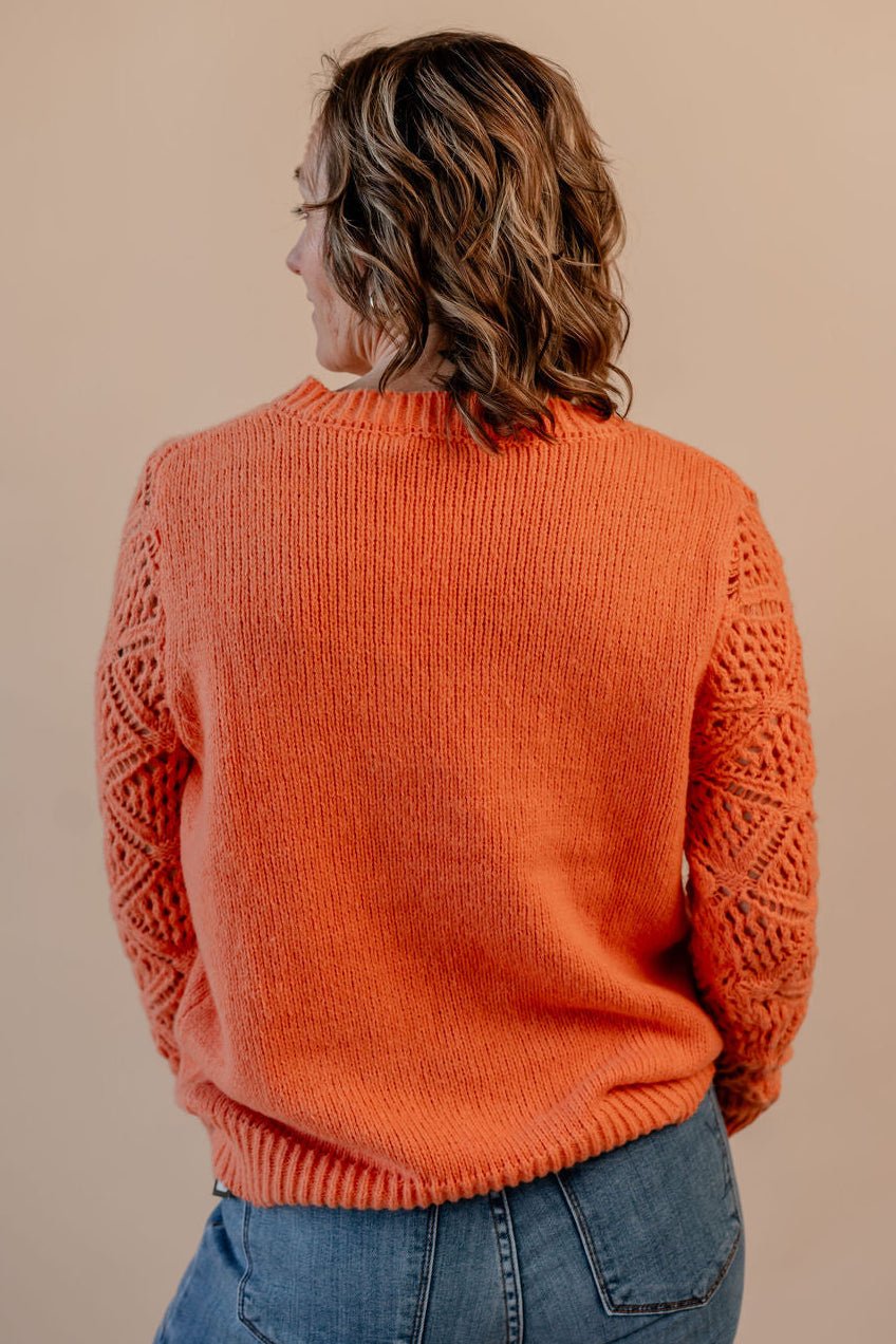 Long Sleeve Hollow Knitted Sweater - Mainstream Boutique