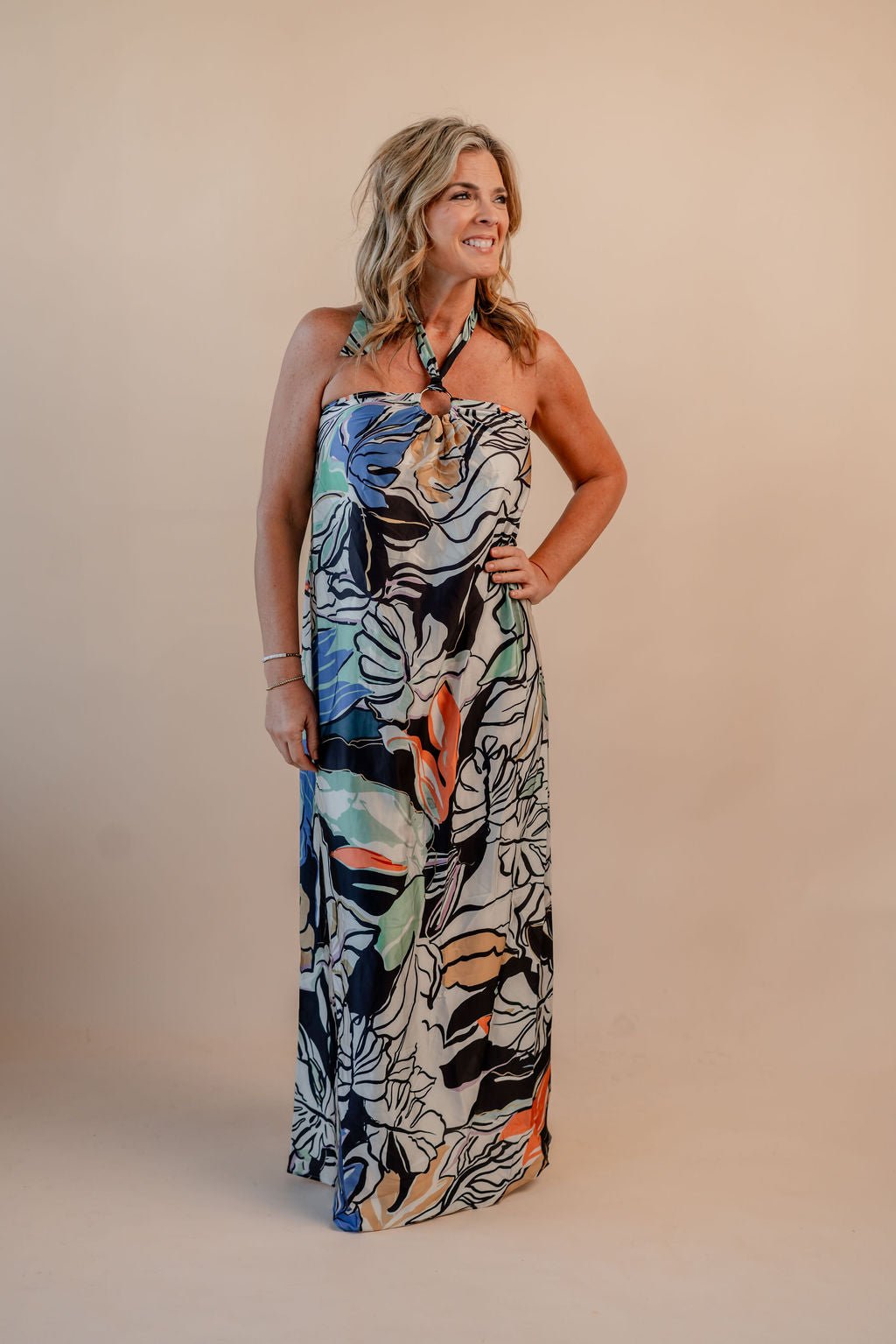 Flower Detail Tank Long Dress - Mainstream Boutique