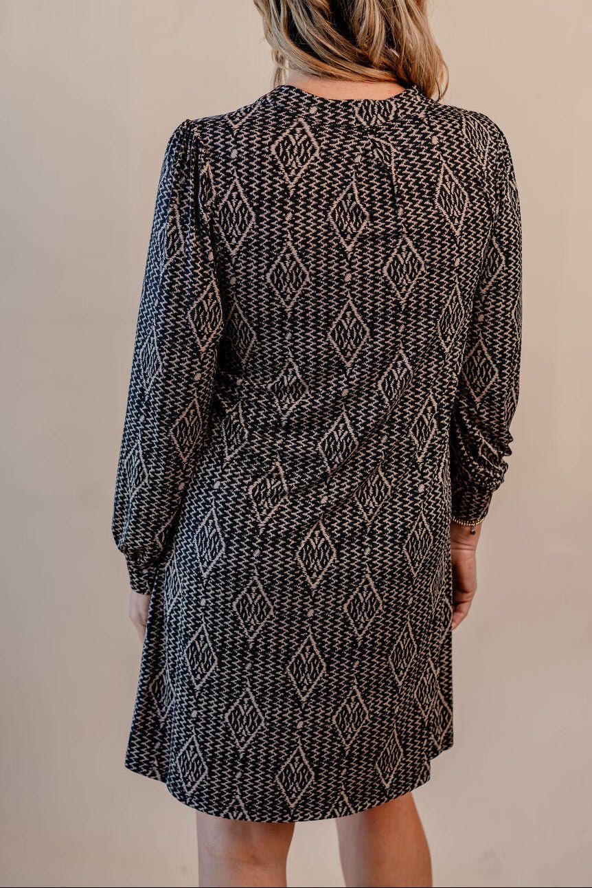 Printed Long Sleeve Dress - Mainstream Boutique