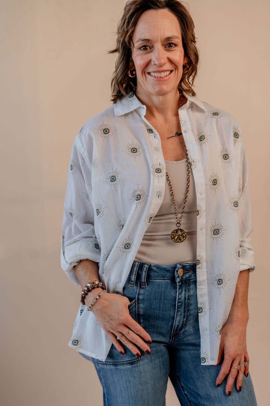 Button Up Long Sleeve Top - Mainstream Boutique
