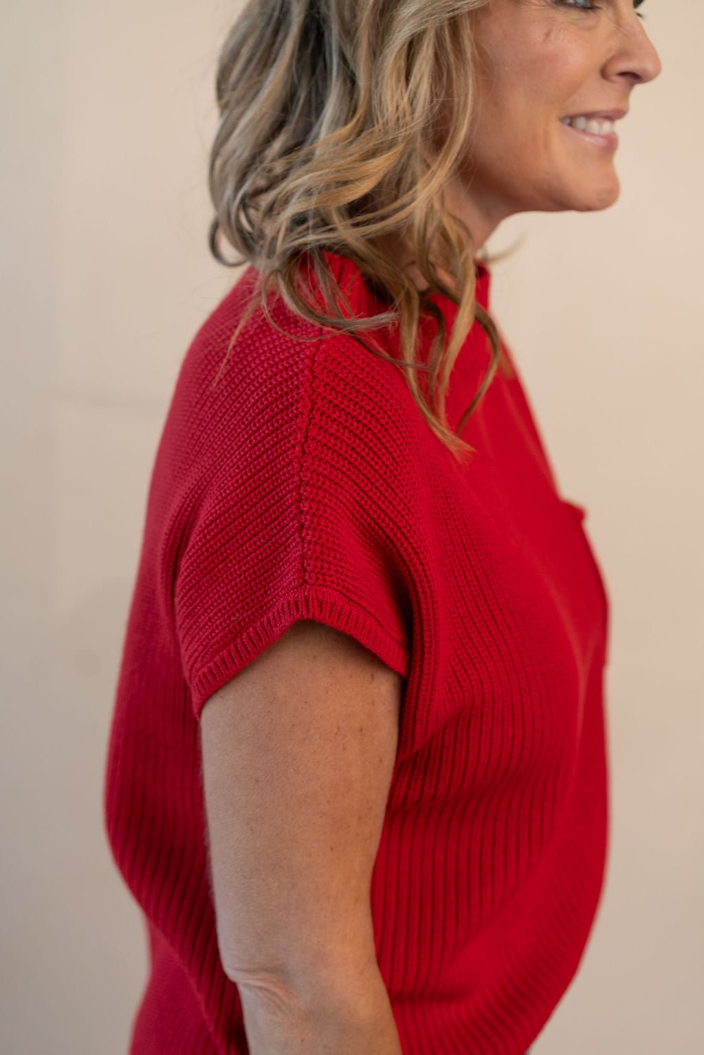 Mock Neck Short Sleeve Sweater - Mainstream Boutique