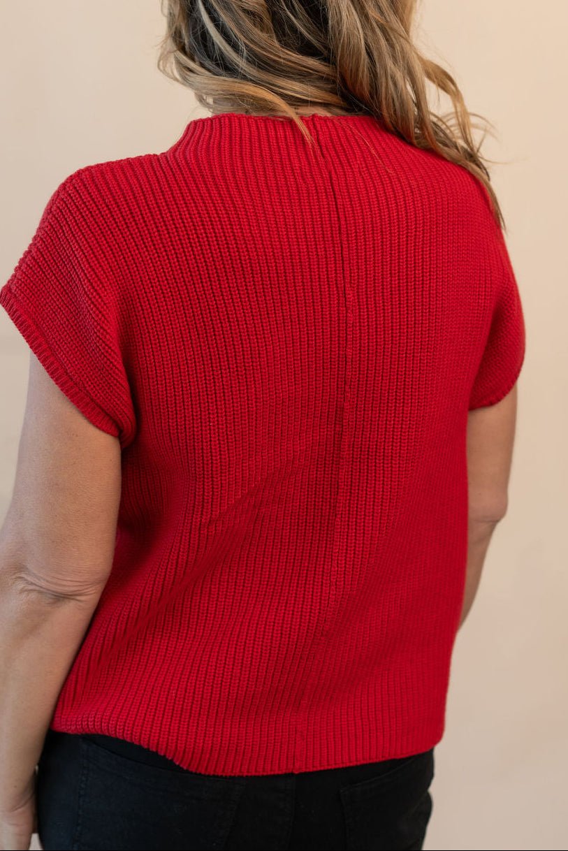 Mock Neck Short Sleeve Sweater - Mainstream Boutique