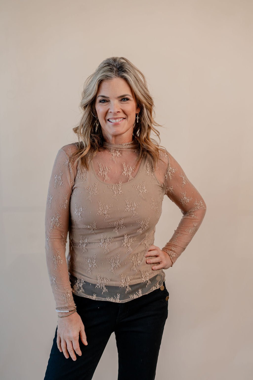 Lace Mesh Sheer Top - Mainstream Boutique