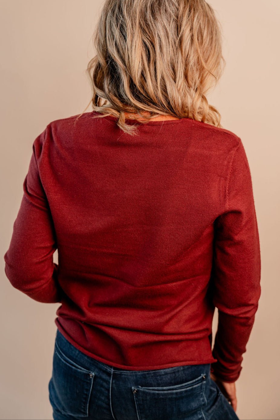 Basic Long Sleeve Vneck Sweater - Mainstream Boutique