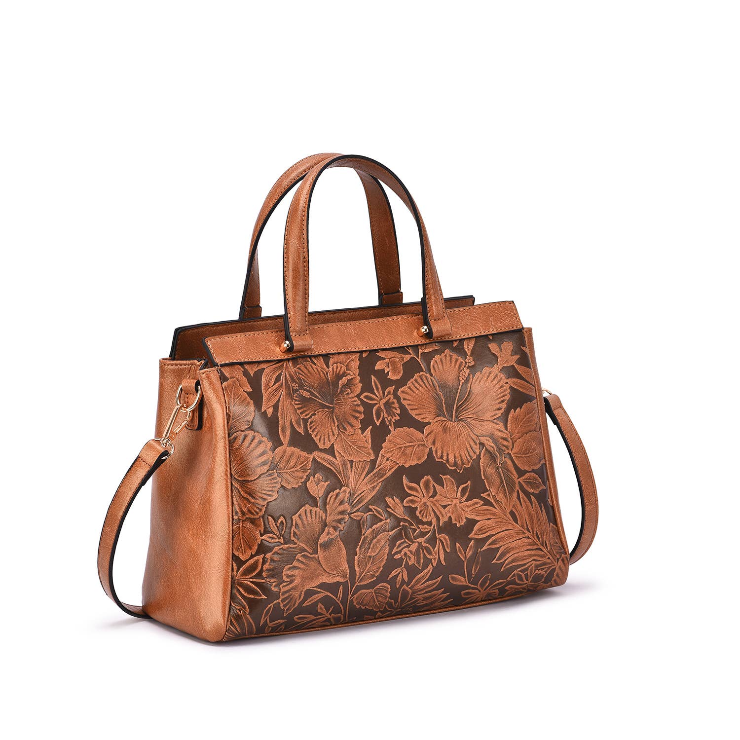 Salome 3D Embossed Floral Satchel - Mainstream Boutique
