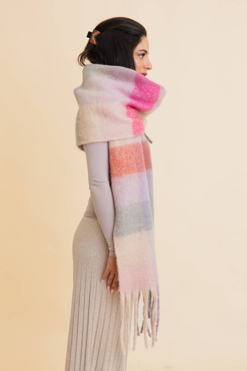 Cozy Breeze Oversized Fringe Scarf - Fall & Winter Essential - Mainstream Boutique