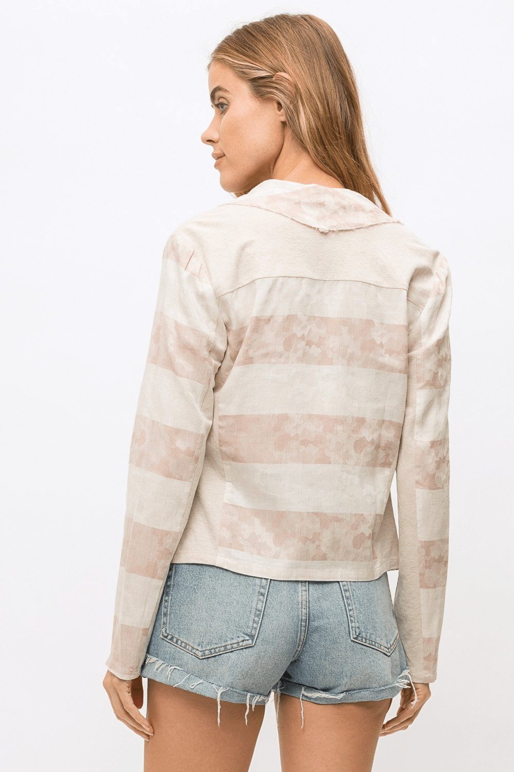 Jacquard Camo Drape Jacket - Mainstream Boutique
