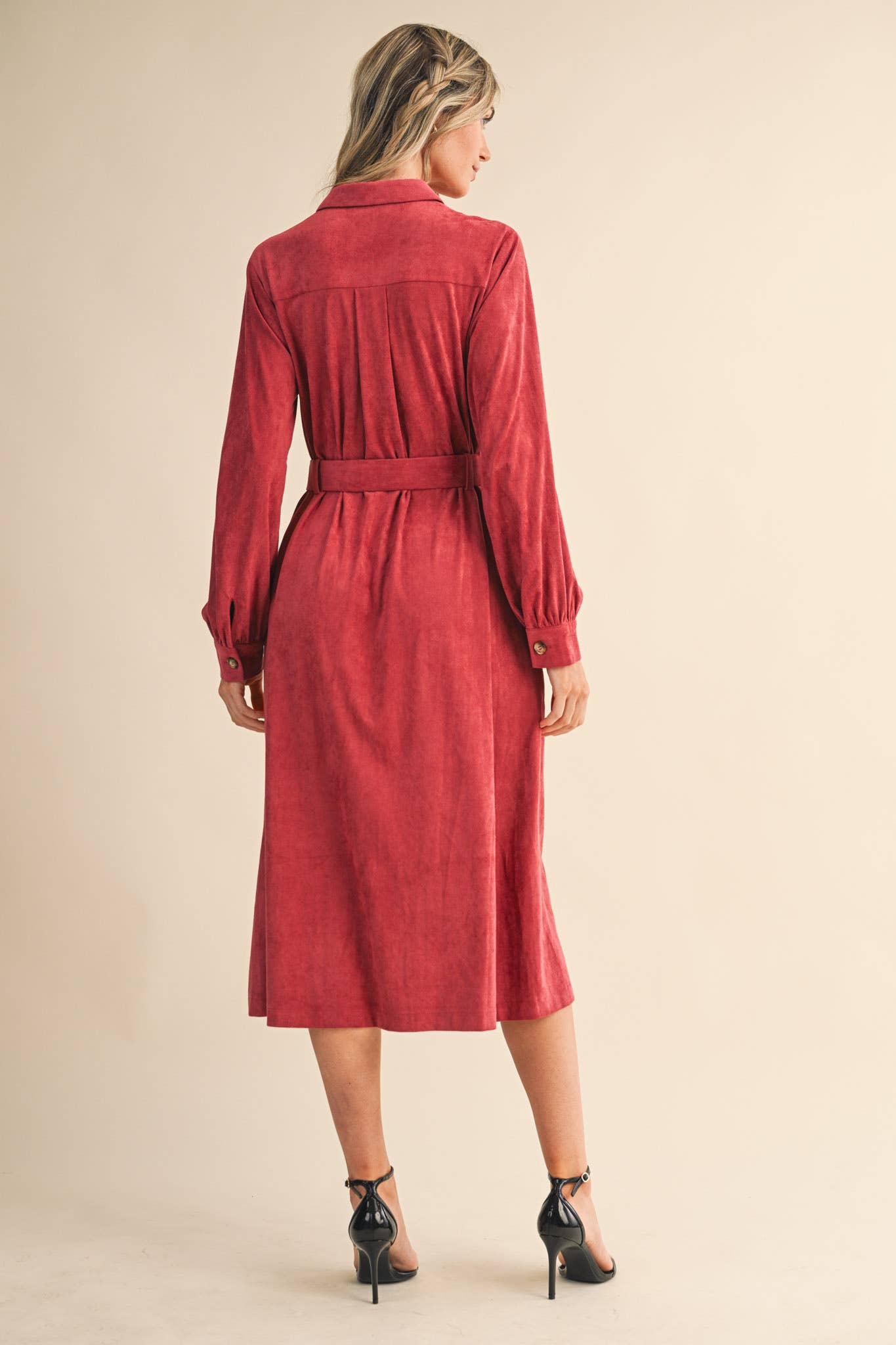 SUEDE SHIRT DRESS MDR4290 - Mainstream Boutique