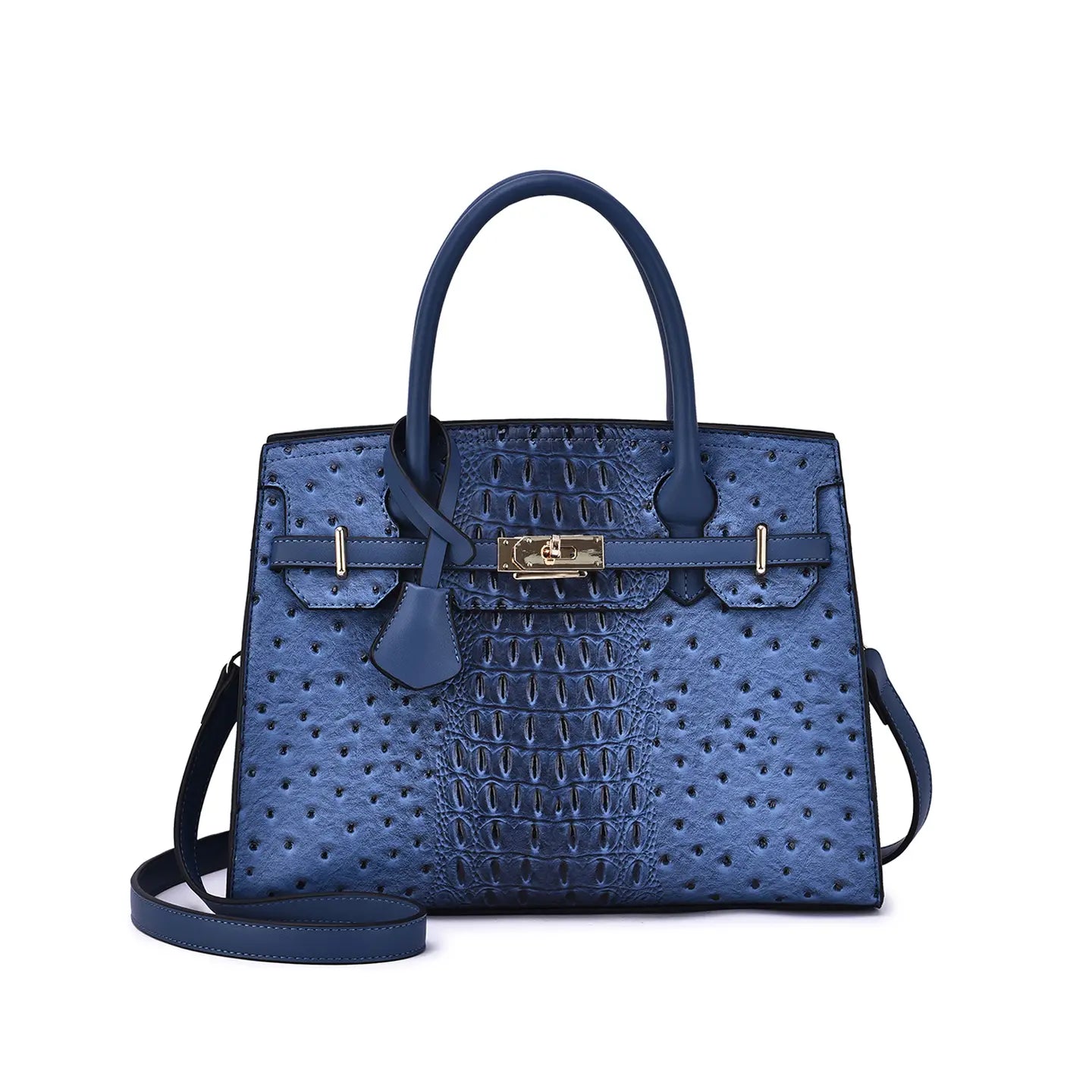 Virginia Ostrich & Croc Structured Satchel - Mainstream Boutique