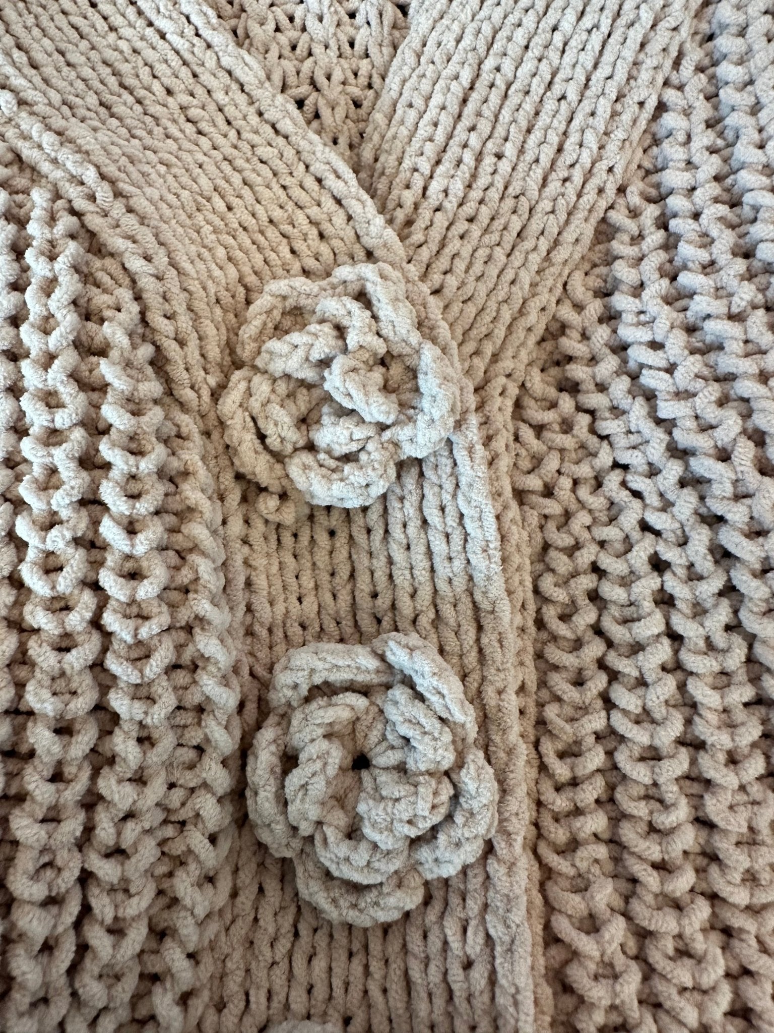 Flower Button Chenille Cardigan - Mainstream Boutique