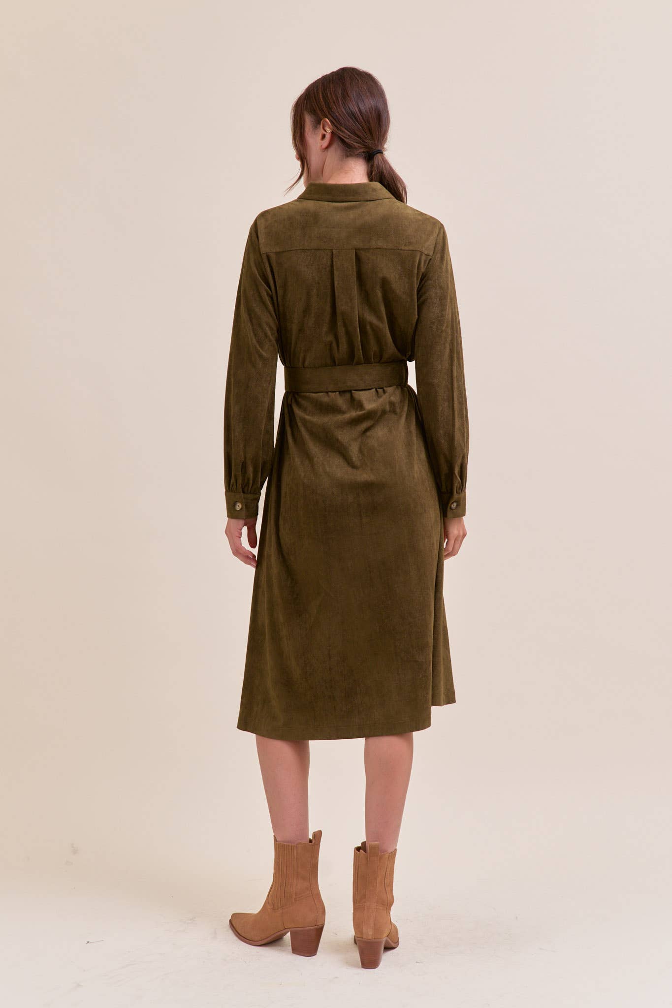 SUEDE SHIRT DRESS MDR4290 - Mainstream Boutique
