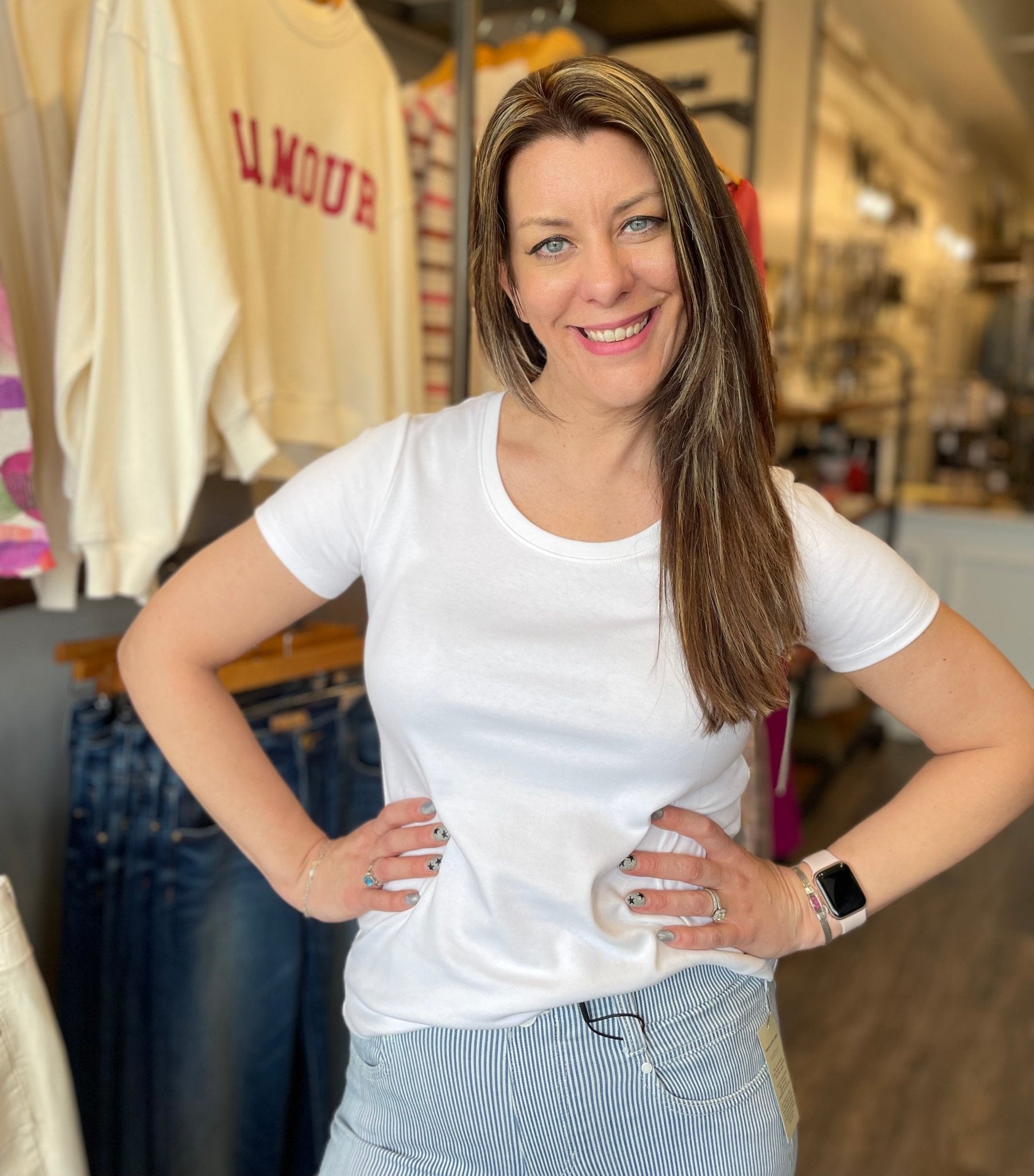 Scoop Neck Short SLV Tee - Mainstream Boutique
