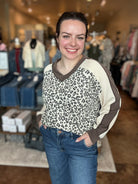 V - Neck Ribbed Color Block Top - Mainstream Boutique