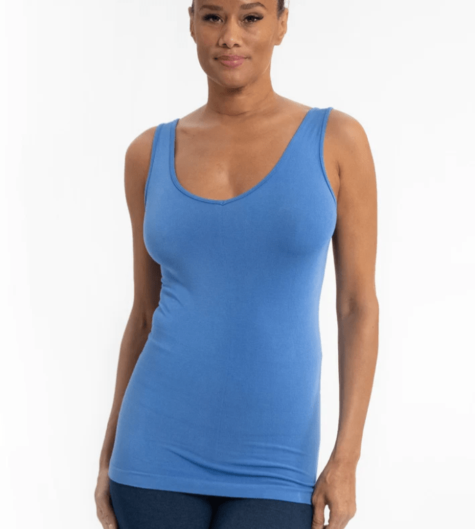 V - neck, Scoop Neck Reversible Tank - Mainstream Boutique