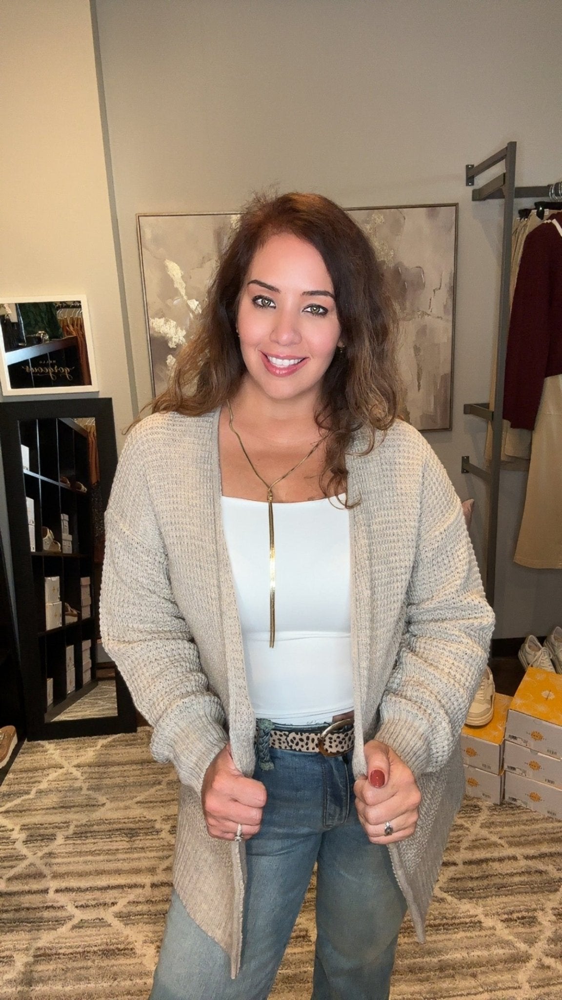 Waffle Knit Cardigan - Mainstream Boutique