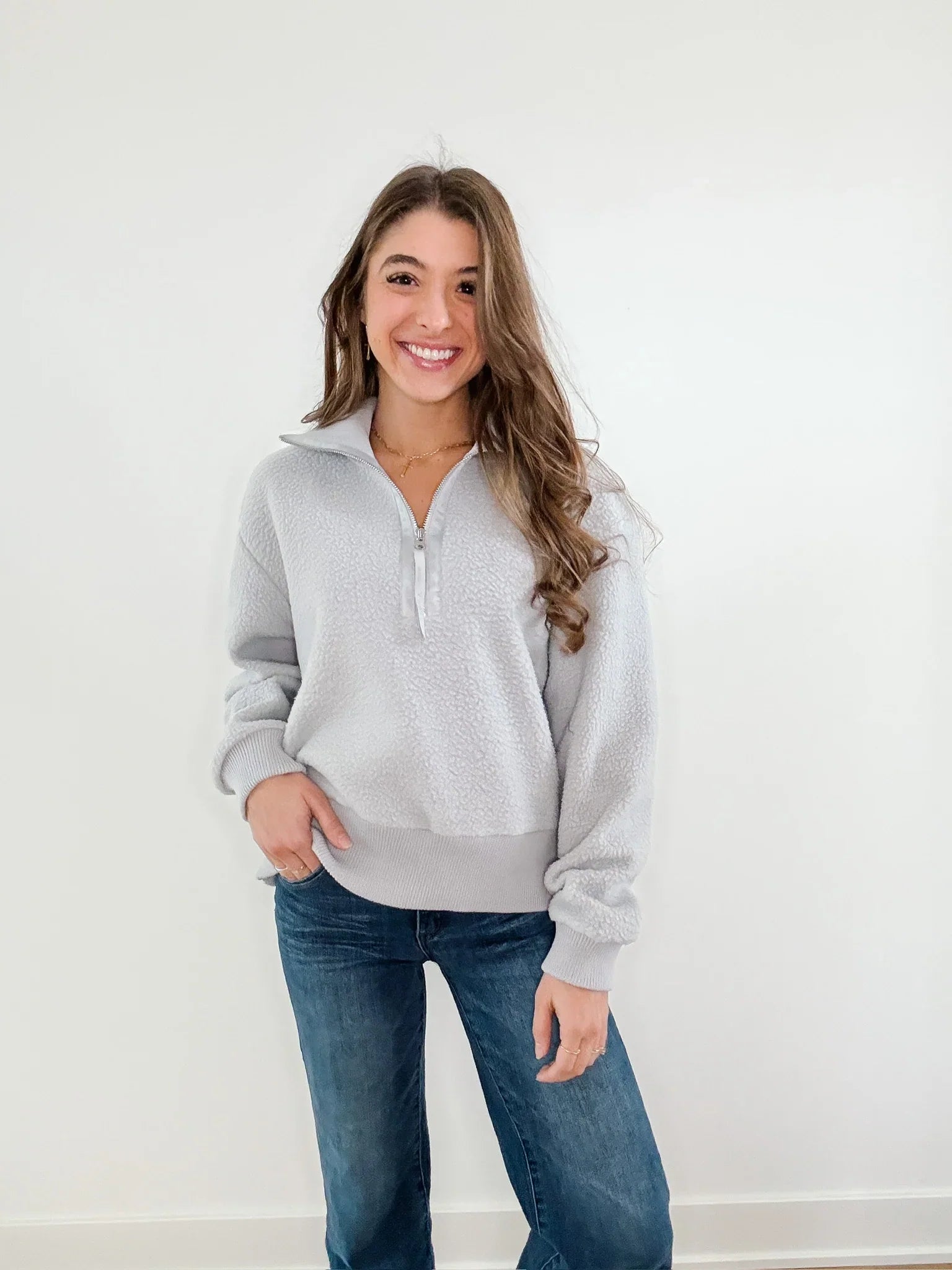 Half Zip Sweatshirt - Mac And Me - Mainstream Boutique