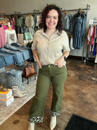 Contrast Cuff Wide Leg Pants - Mainstream Boutique