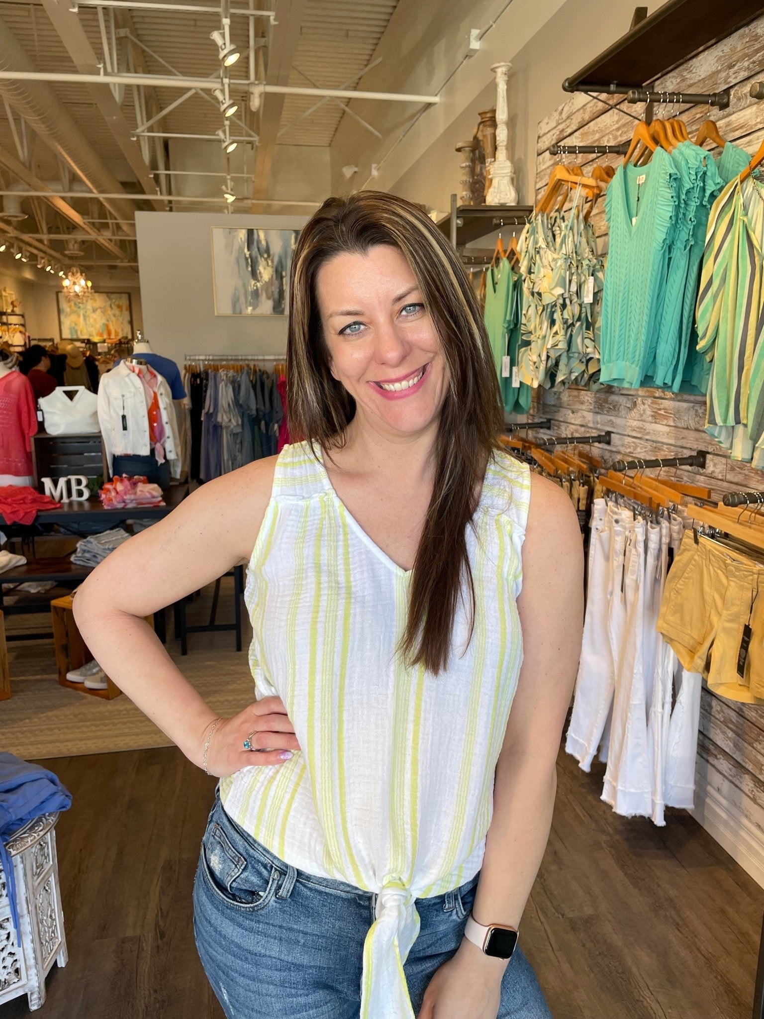 MB Sleeveless Top W/ Front Knot S24 - HQ - Mainstream Boutique