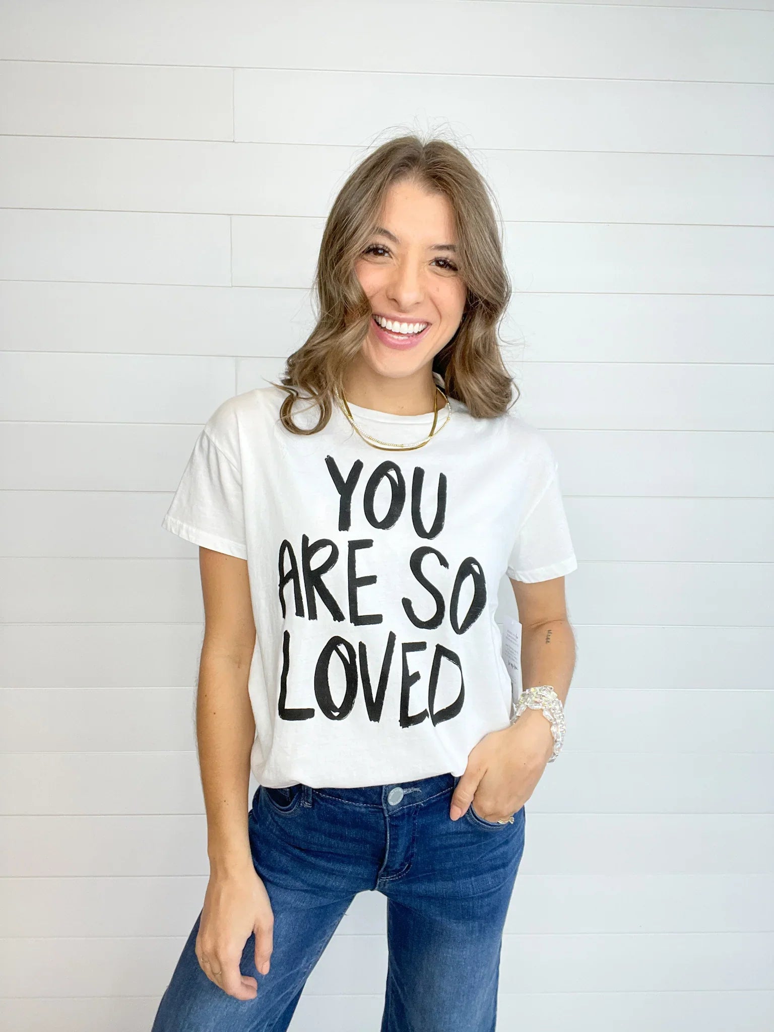 Mac And Me Paint Brushed T-Shirt "You Are So Loved" - Mainstream Boutique