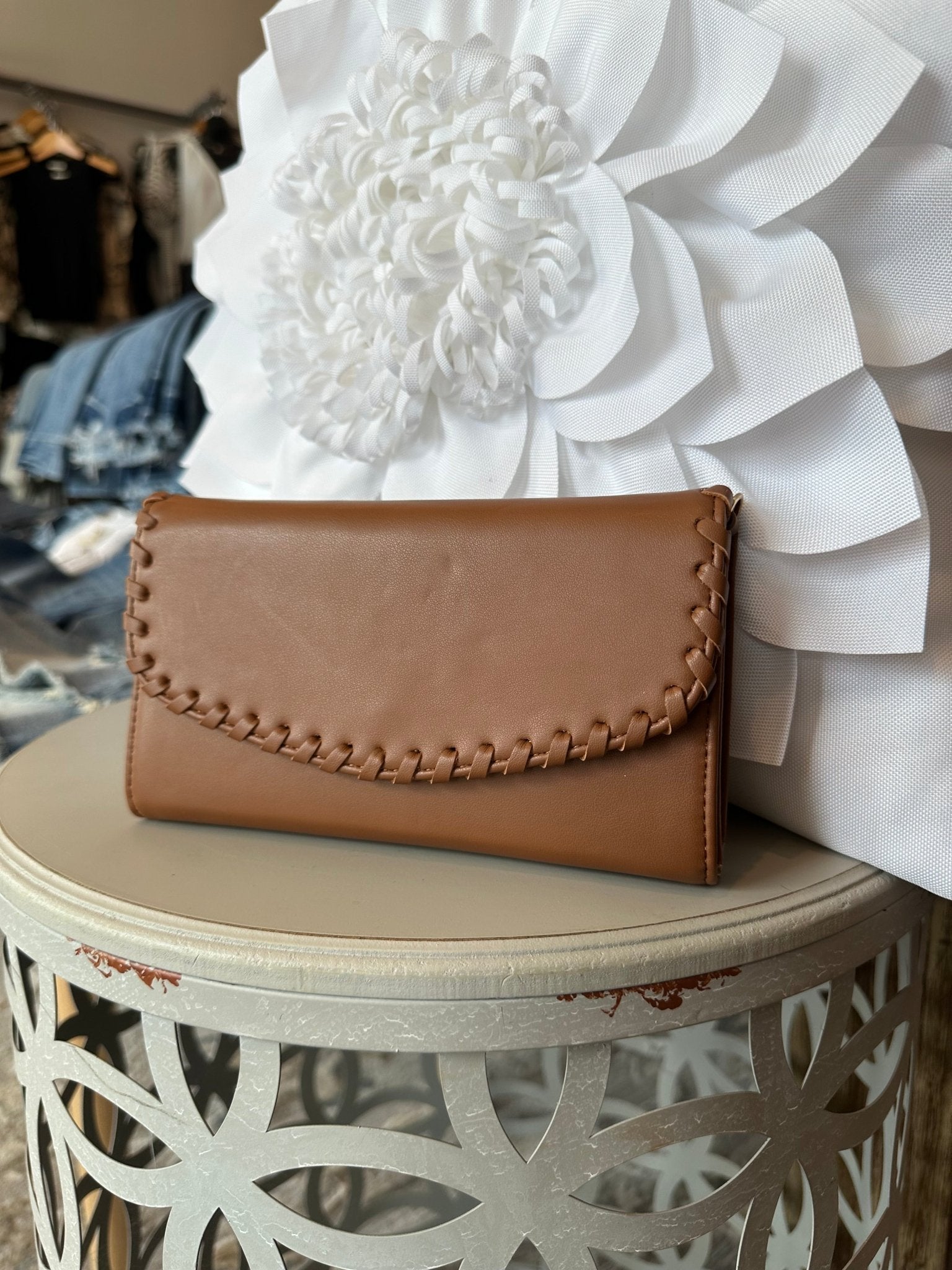 Convertible Whipstitch Crossbody Clutch - Mainstream Boutique