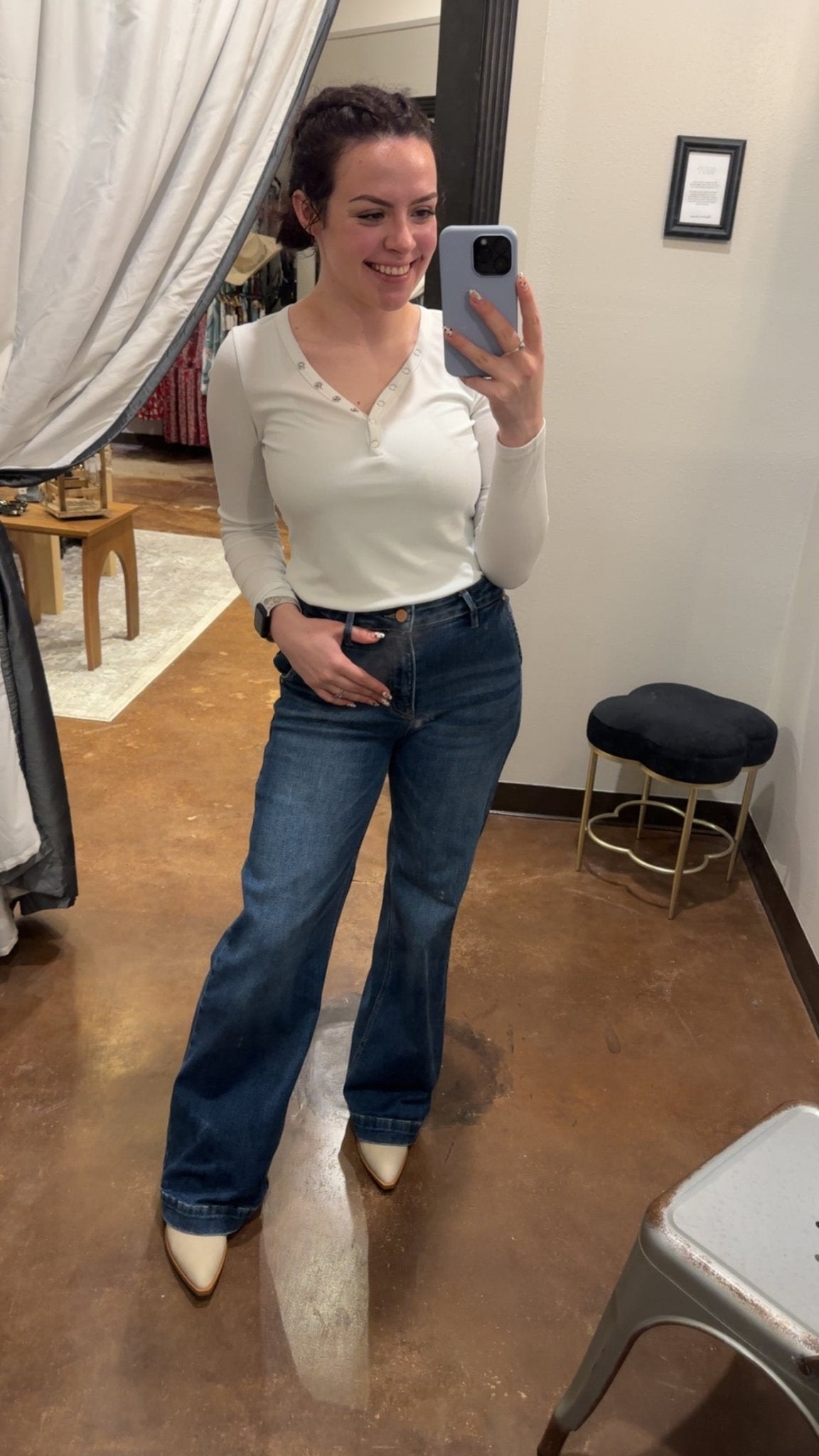 High Rise Wide Leg Slanted Pocket Jeans - Mainstream Boutique