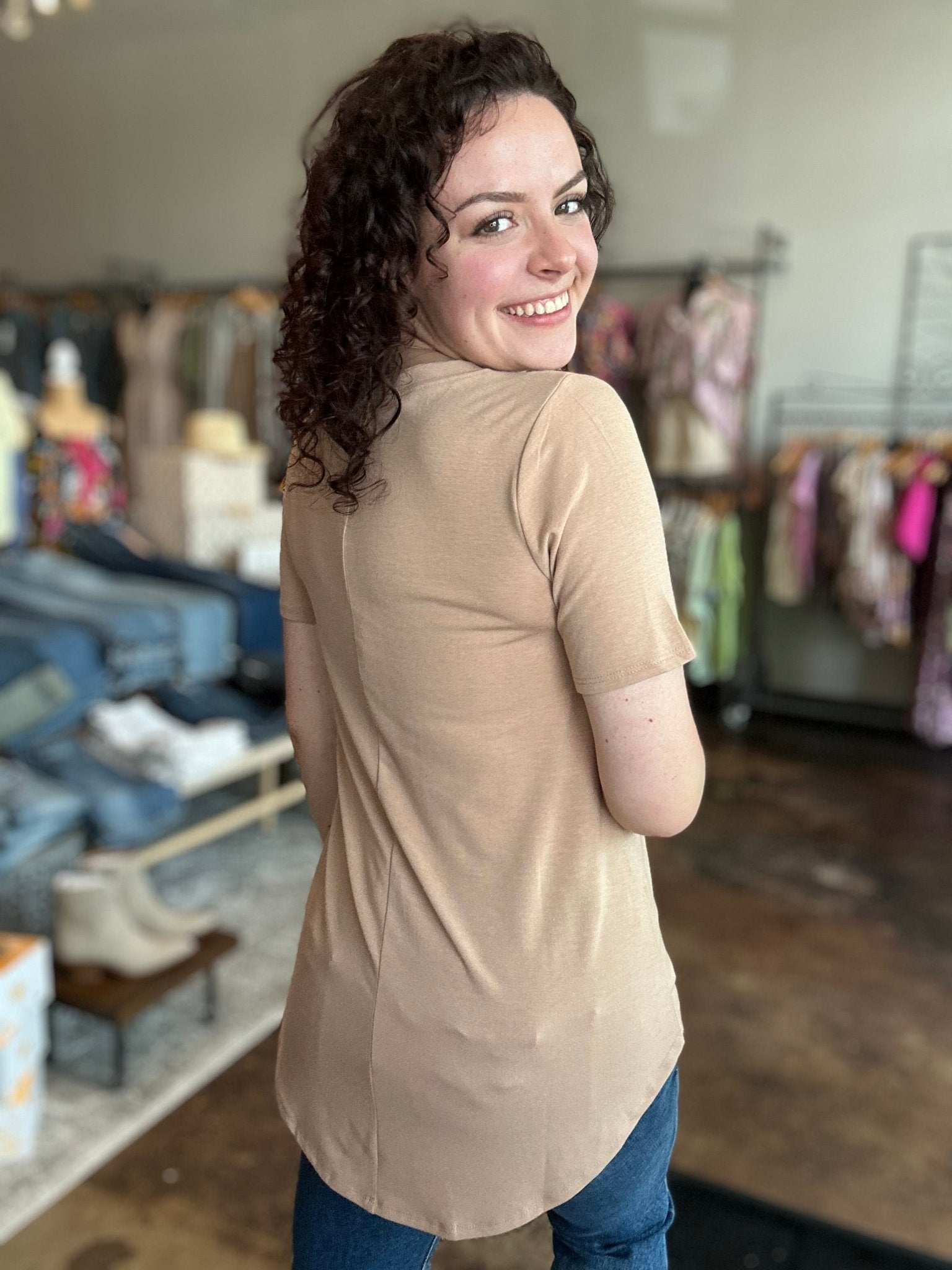 Short Sleeve Round Neck Top - Mainstream Boutique