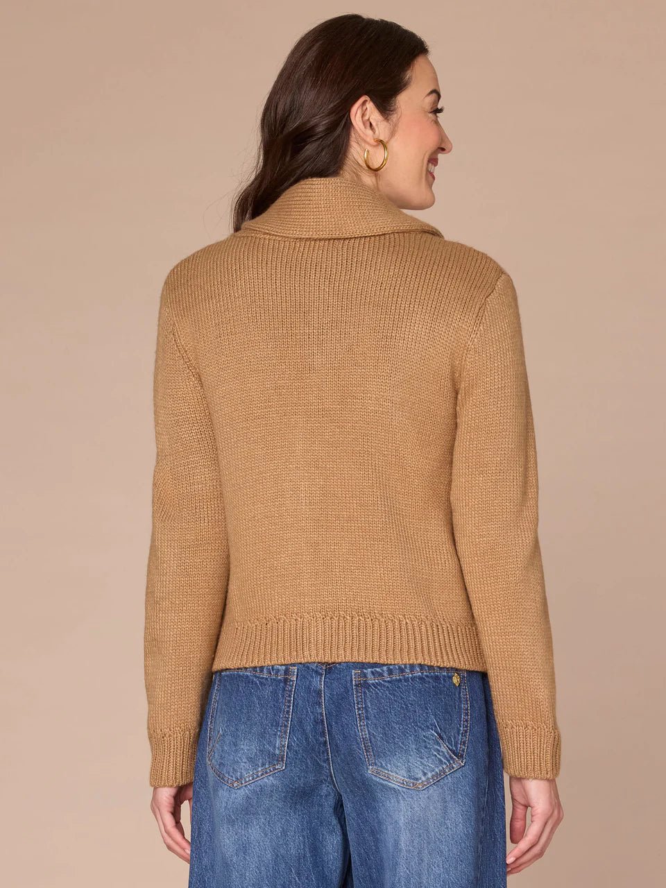Long Sleeve Shawl Collar Button Down Embroidered Sweater Cardigan - Mainstream Boutique