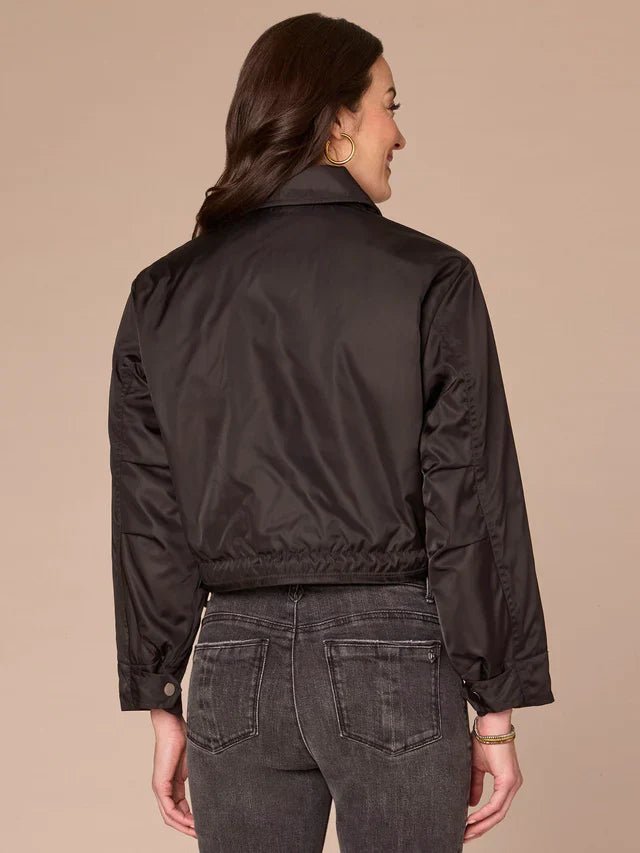 Long Sleeve Oversized Patch Pocket Cropped Reversible Woven Jacket - Mainstream Boutique