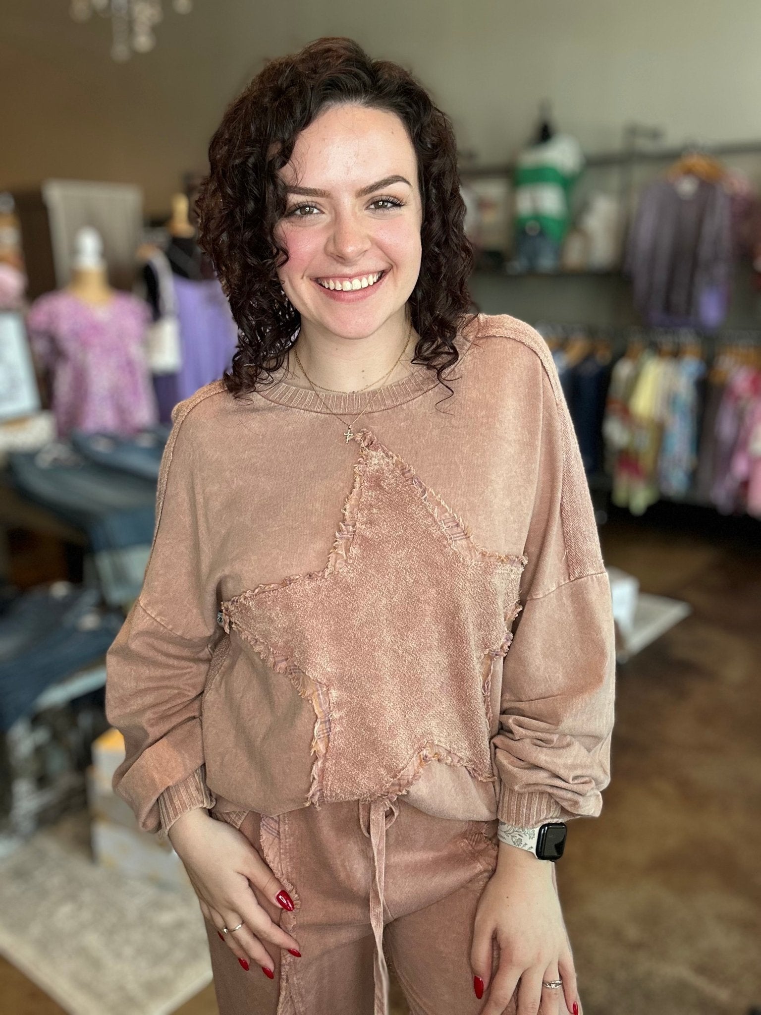 Plaid Star Sweatshirt - Mainstream Boutique
