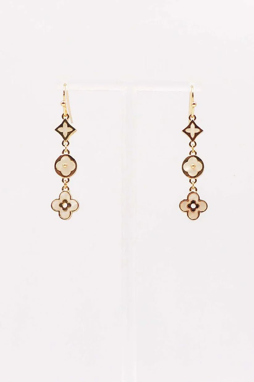 Gold Clover Drop Earrings - Mainstream Boutique