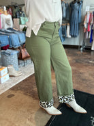 Contrast Cuff Wide Leg Pants - Mainstream Boutique