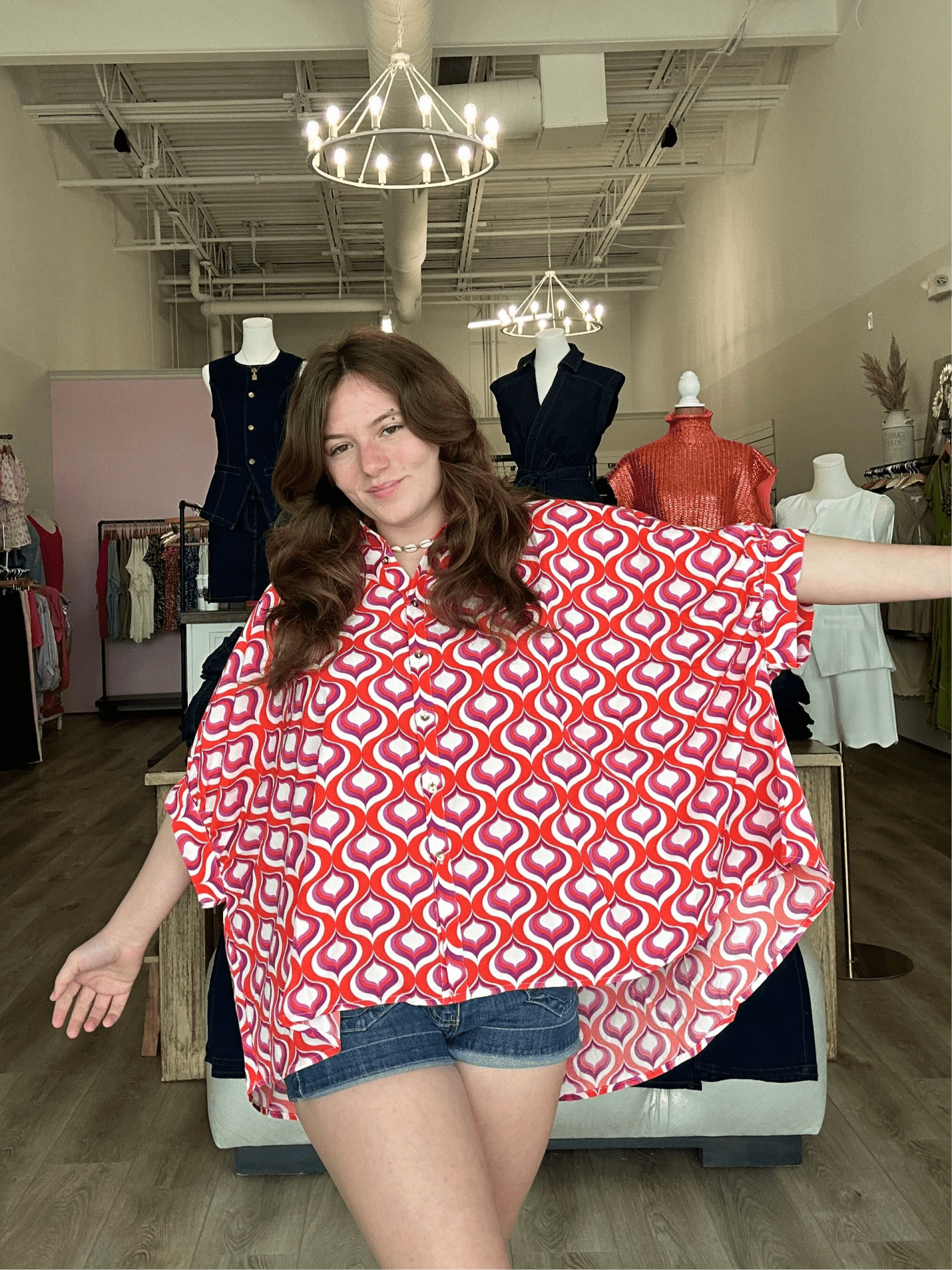 Ogee Printed Button Down Top - Mainstream Boutique