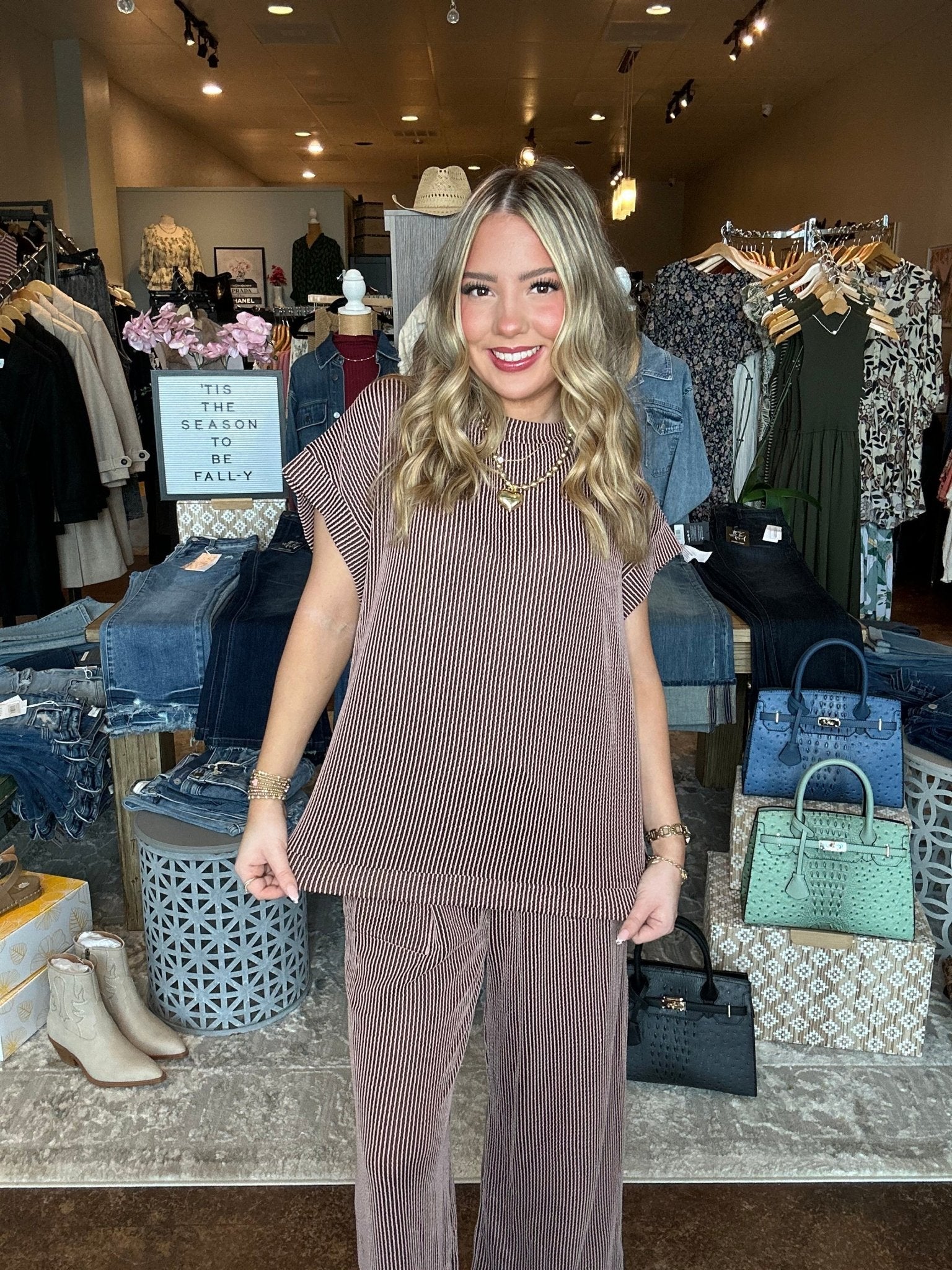 Striped Rib Knit Set - Mainstream Boutique