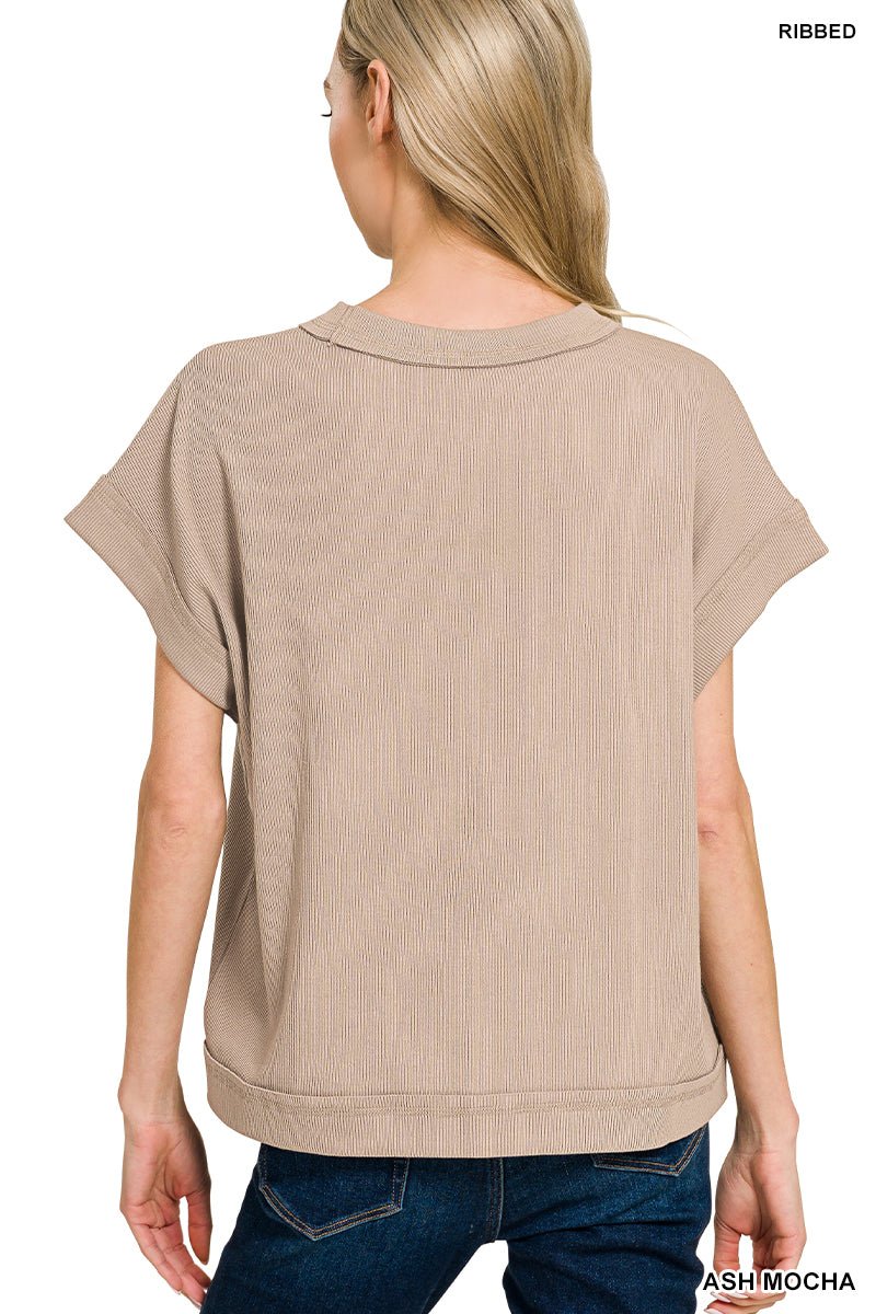 Ribbed Short Sleeve Top & Pants Set - Mainstream Boutique