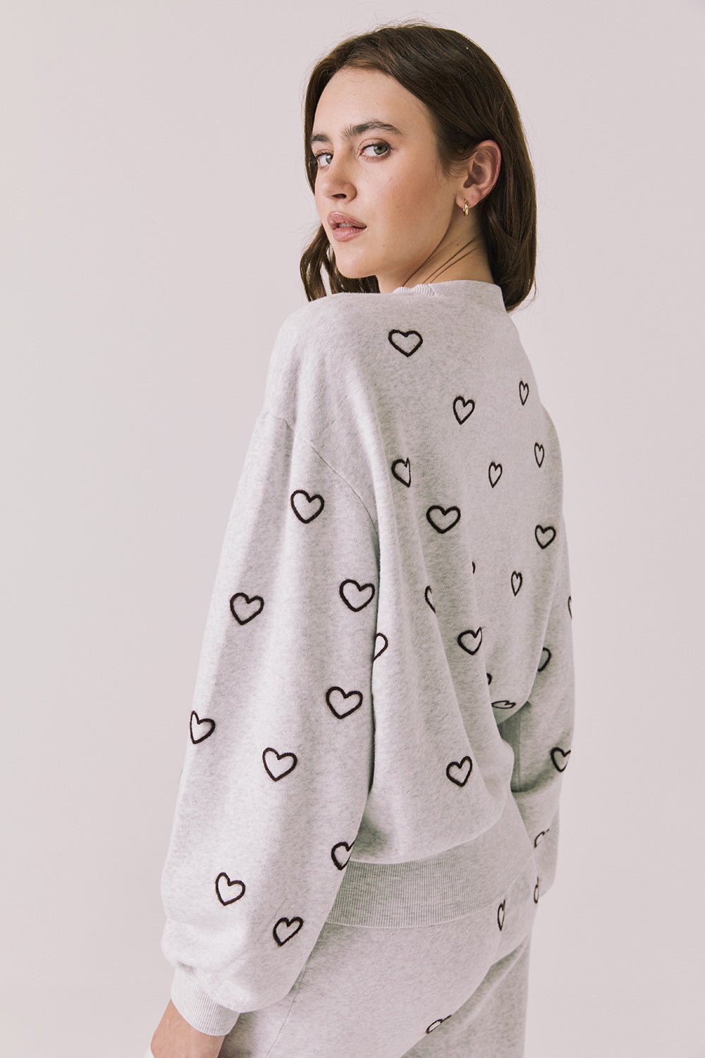 Chaser Tossed Hearts Long Sleeve - Lt. Grey Long Sleeve - Mainstream Boutique