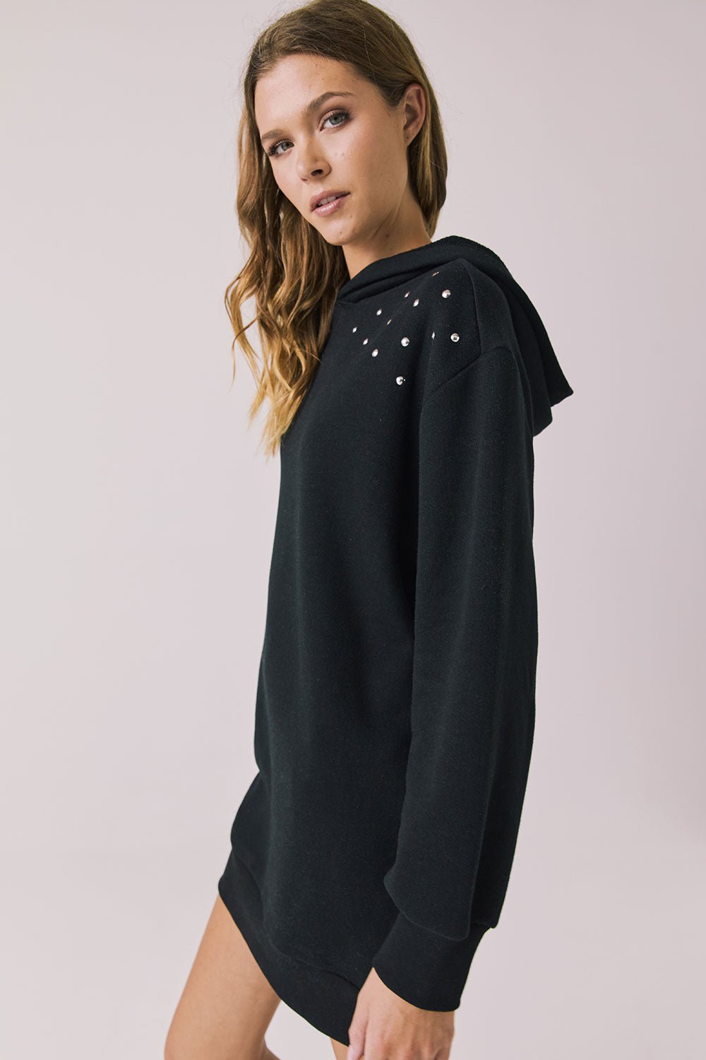 Aster True Black Hoodie Dress - Mainstream Boutique