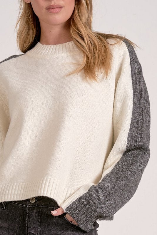 Color Block Crewneck Sweater - Mainstream Boutique
