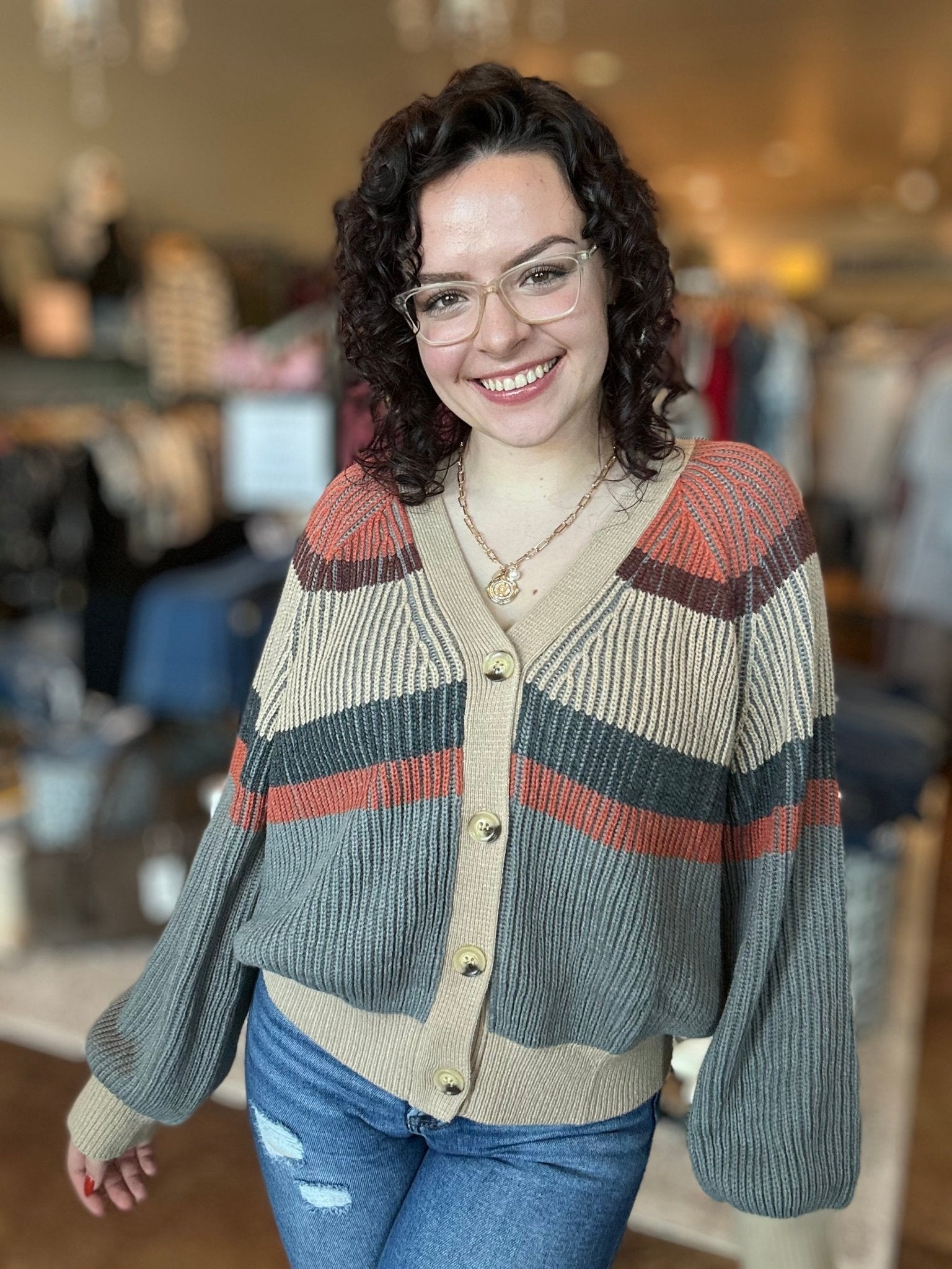 Raglan Sleeve Sweater Cardigan - Mainstream Boutique